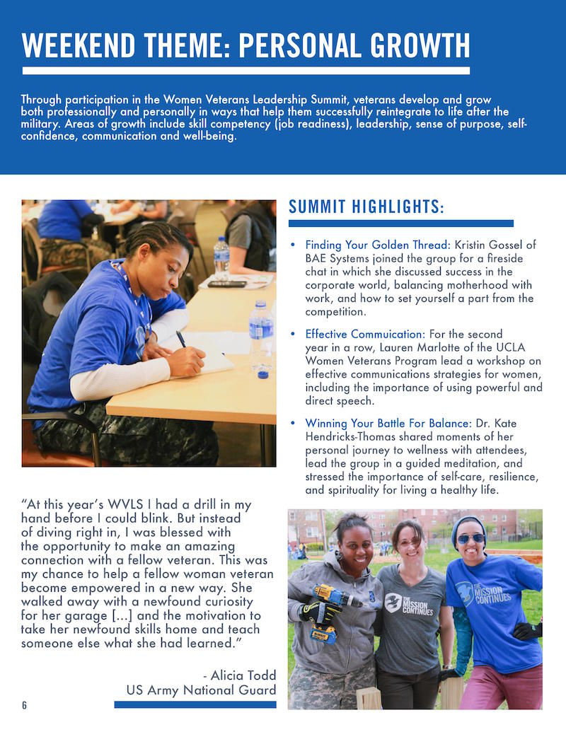 Women Veterans Leadership Summit 2018 Impact Report