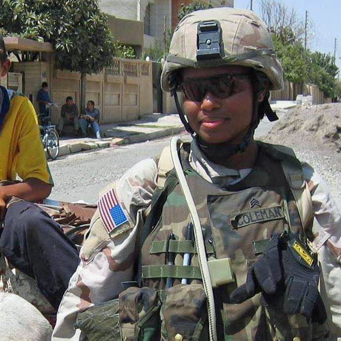 Nia Coleman during her first tour in Iraq.