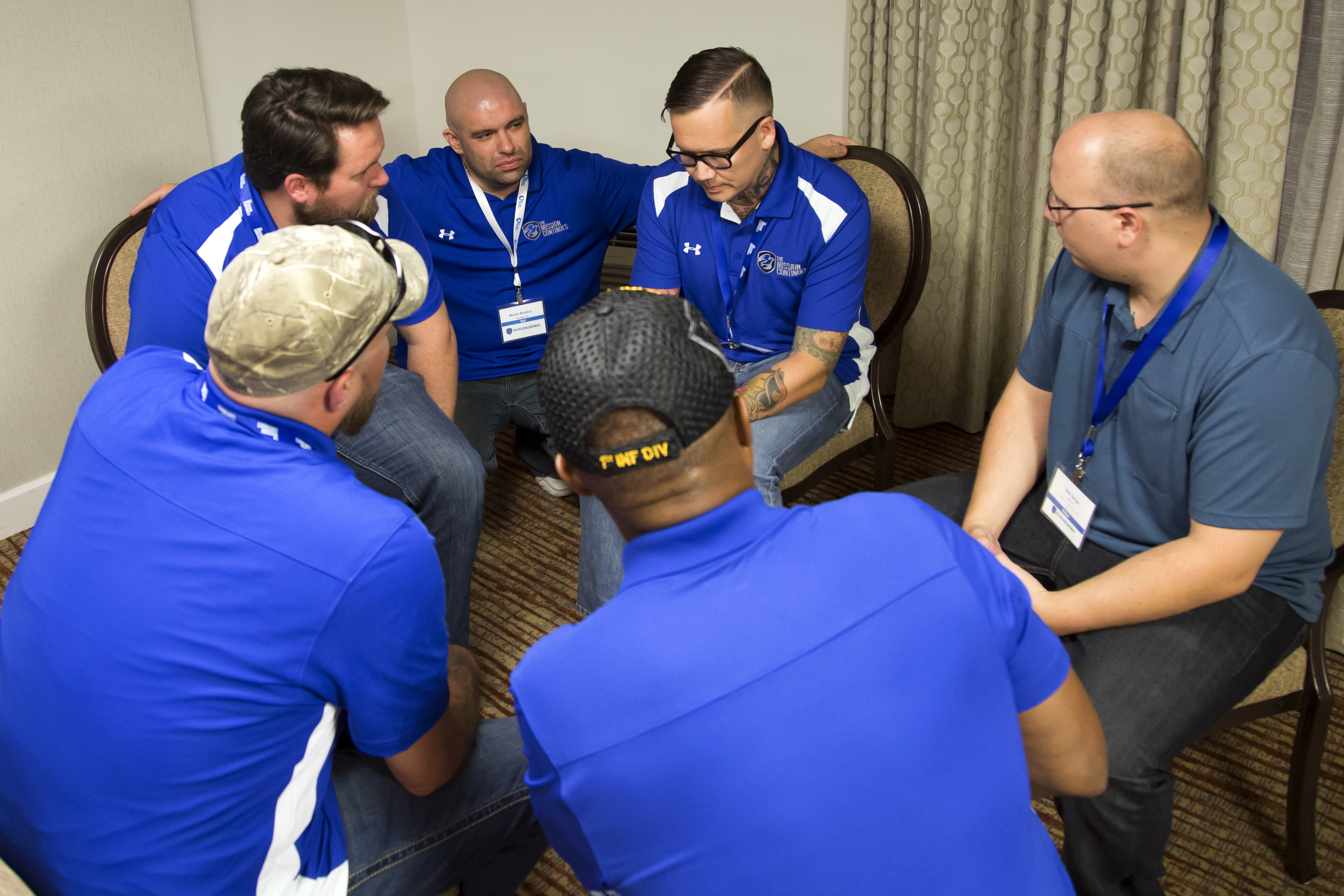 Veterans share a candid conversation during a breakout session.
